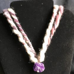Purple Wool Handspun Necklace