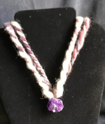 Purple Wool Handspun Necklace